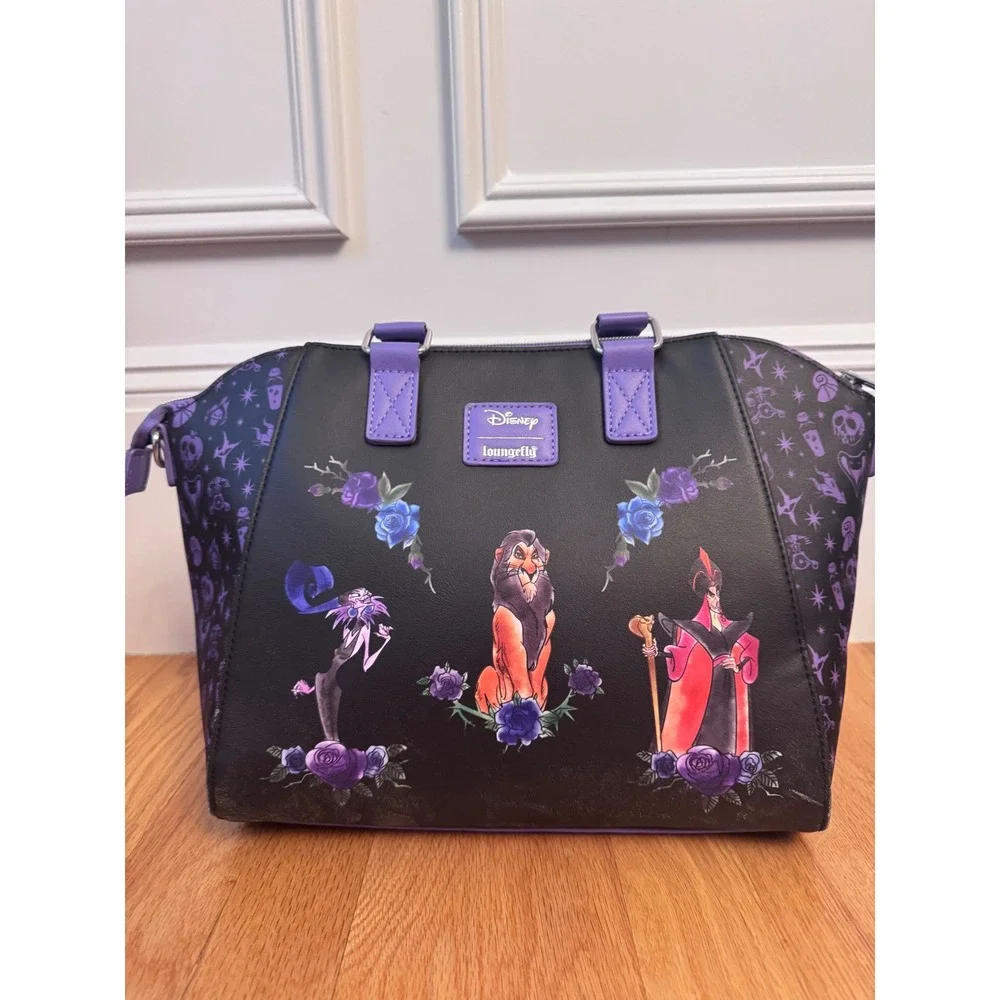 Loungefly Disney Villains Floral Icons Satchel Handbag Purse